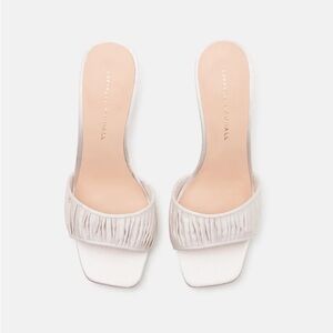 NEW Loeffler Randall Naima Satin Cream Heel Sandals